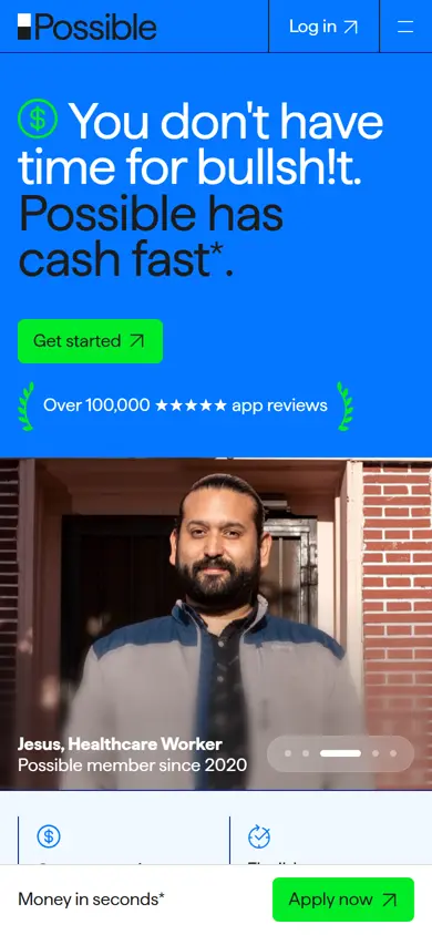 possiblefinance.com on a phone